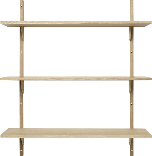 Sector Shelf T/W - Oak - Brass