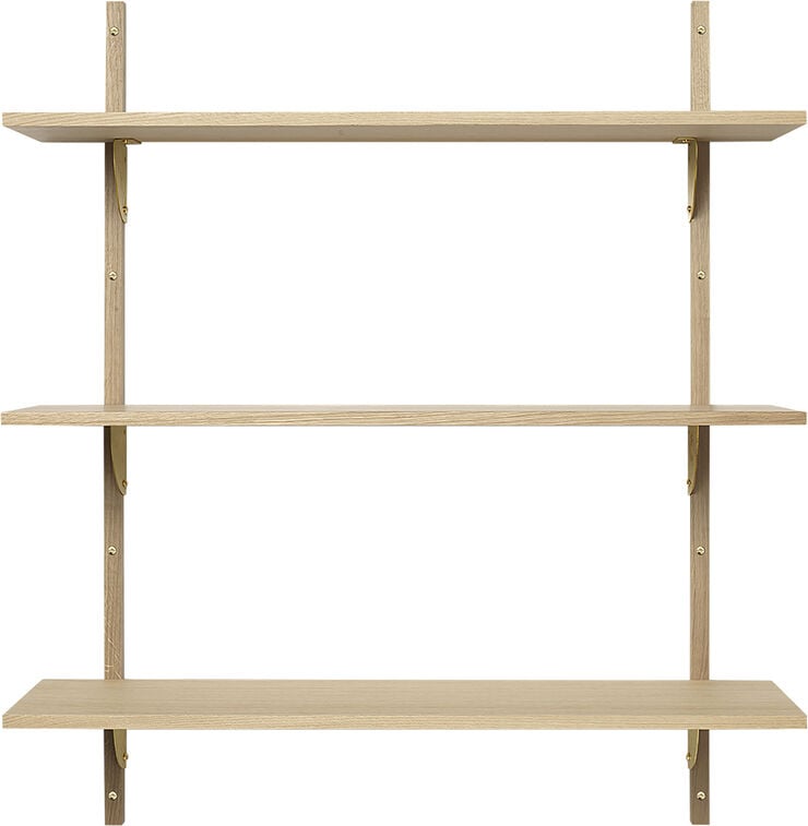 Sector Shelf T/W - Oak - Brass