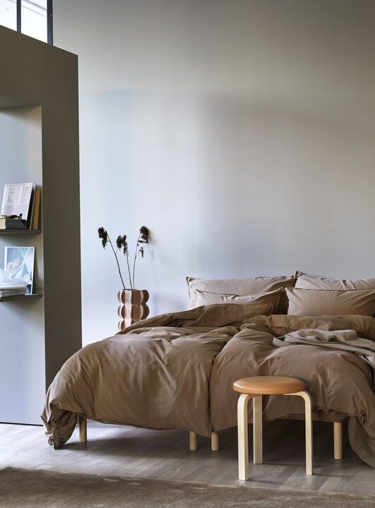 Frøya økologisk sengesæt karamelbrun