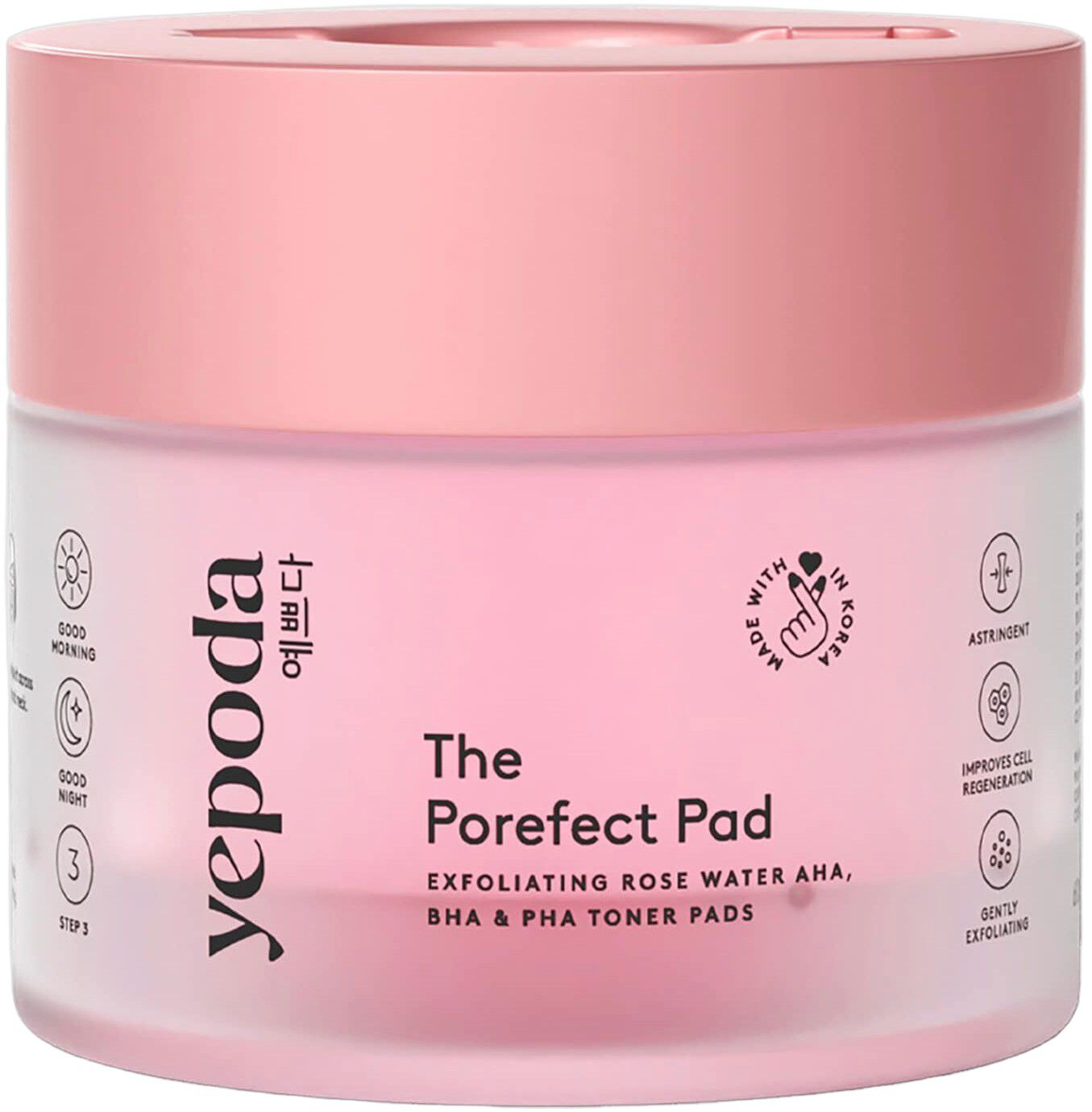 The Porefect Pad Eksfolierende, tonificerende pads med rosenvand