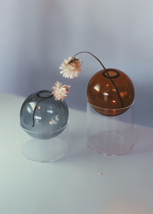 STANDING FLOWER BUBBLE, LOW TUBE, SMOKE, 802050S