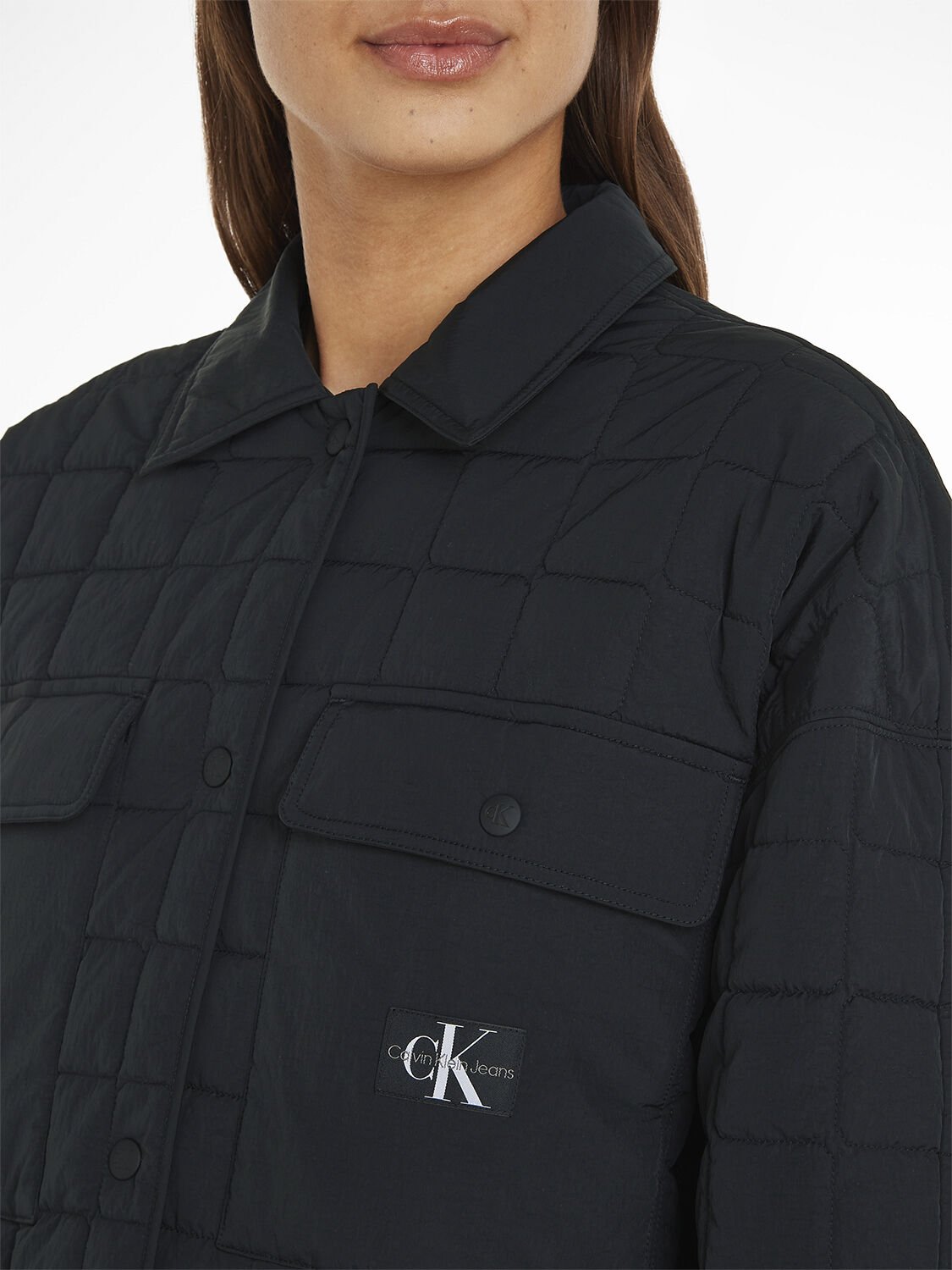 Quilted long utility coat