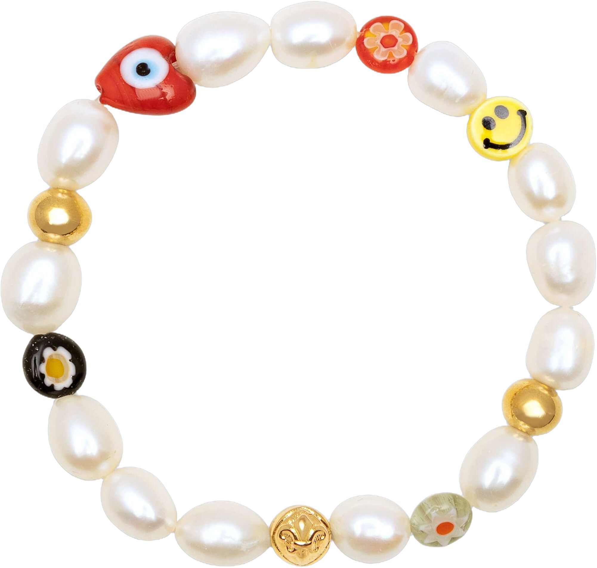 Men's Smiley Face Pearl Bracelet