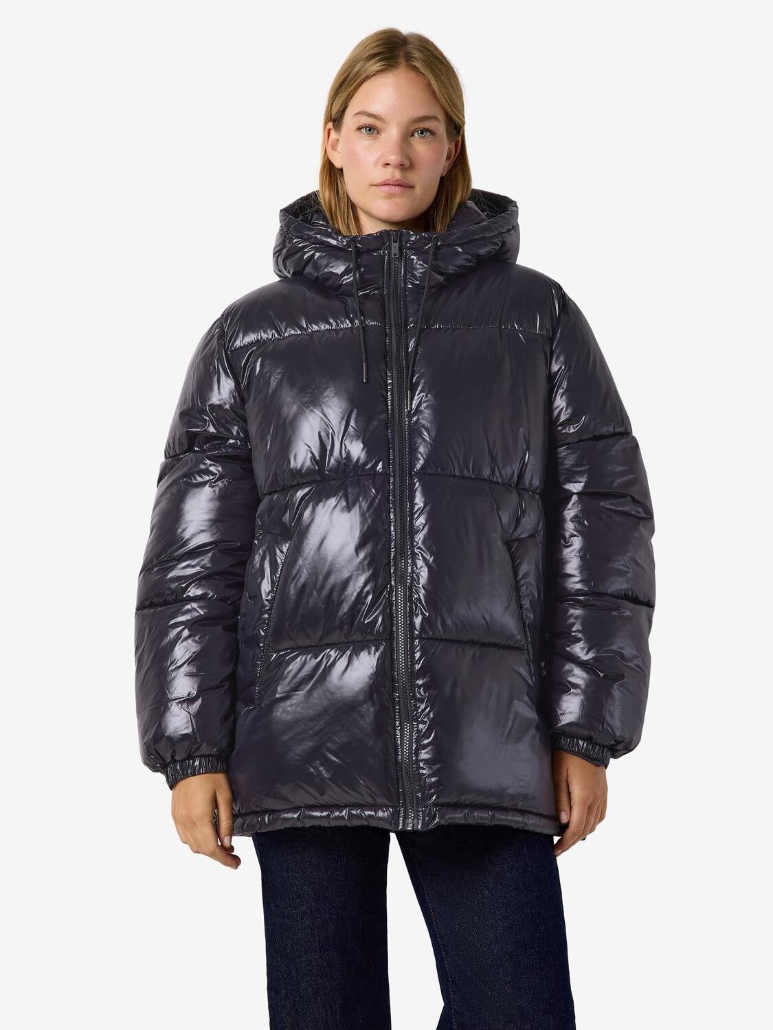 Nmallie Shiny Hood Long Jacket