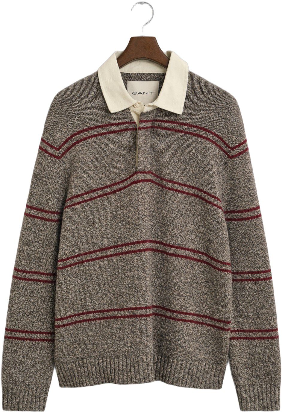 WOOL BLEND STRIPED POLO