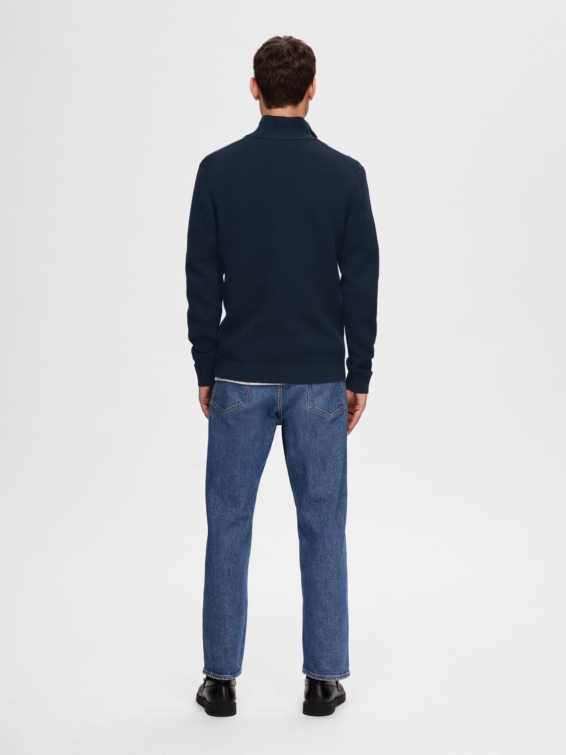 SLHDANE LS KNIT STRUCTURE HALF ZIP