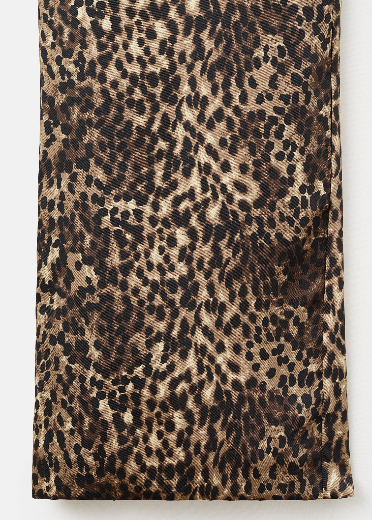 Leopard-print satin trousers