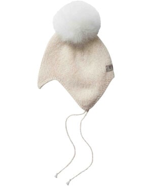 Bonnet Wool Knit Alpaca Pompom
