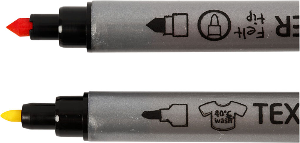 Tekstiltusch, streg 2,3+3,6 mm.