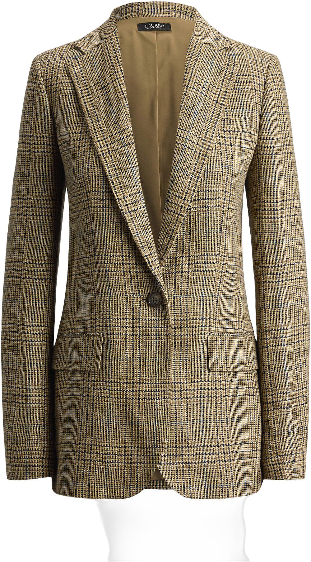 Glen Plaid Linen Twill Blazer