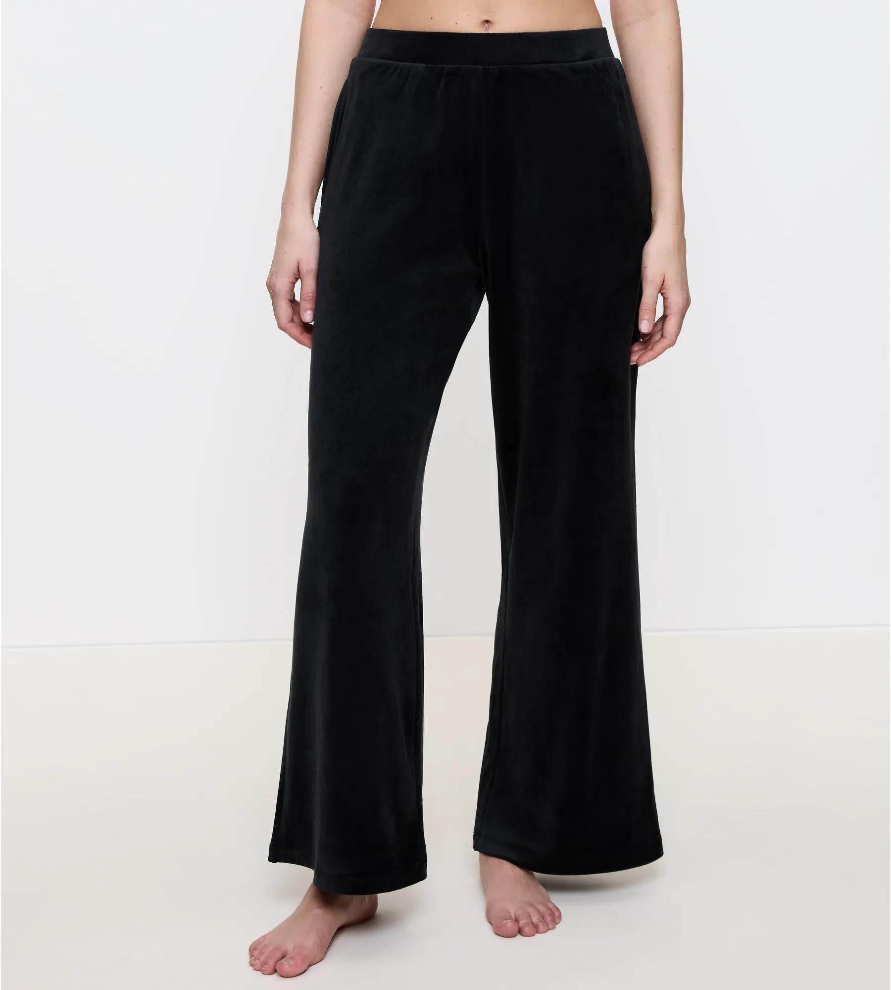 Sensual Velour Wide Leg Trousers 01