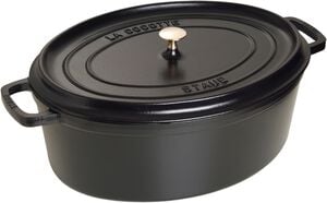 La Cocotte Cocotte 41 cm / 12 l, Oval, Sort, St&oslash;bejern