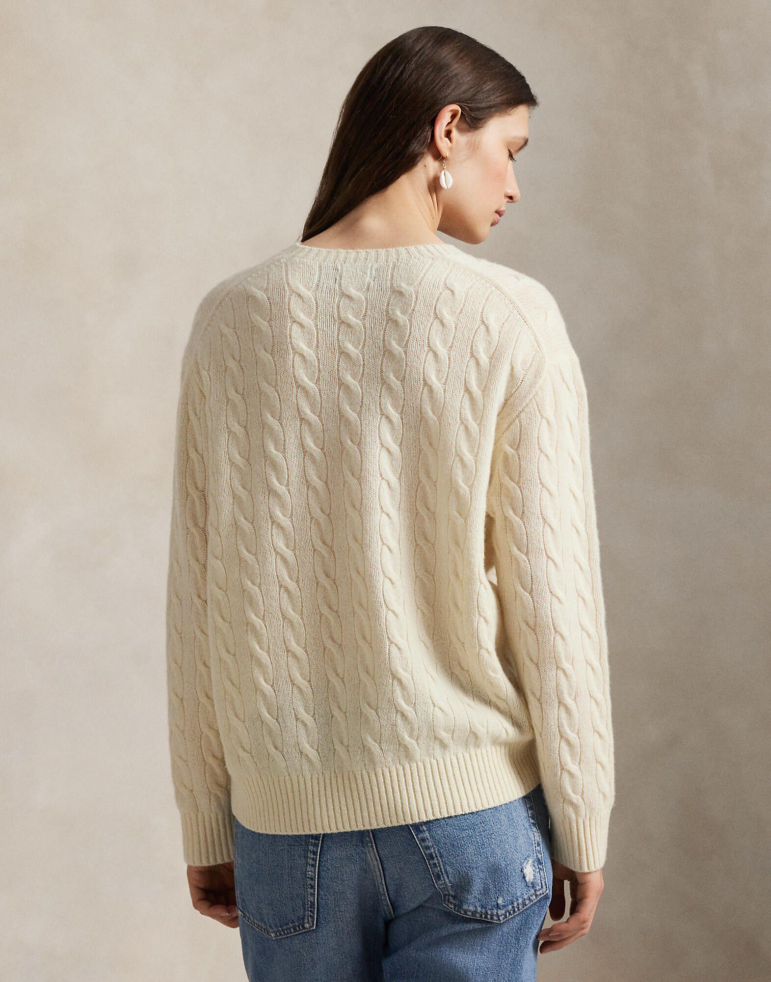 Cable Wool-Cashmere Crewneck Sweater