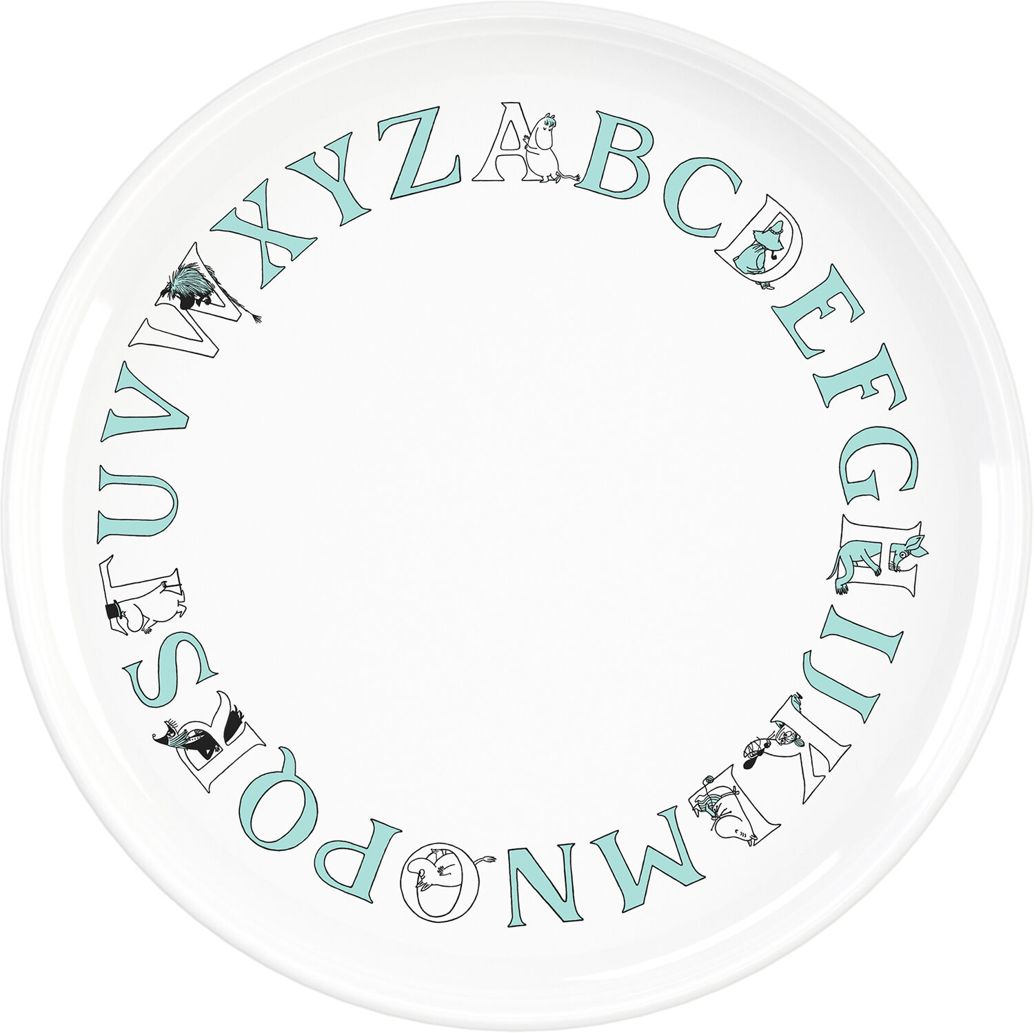 Moomin ABC tallerken &Oslash; 20 cm Moomin turqouise