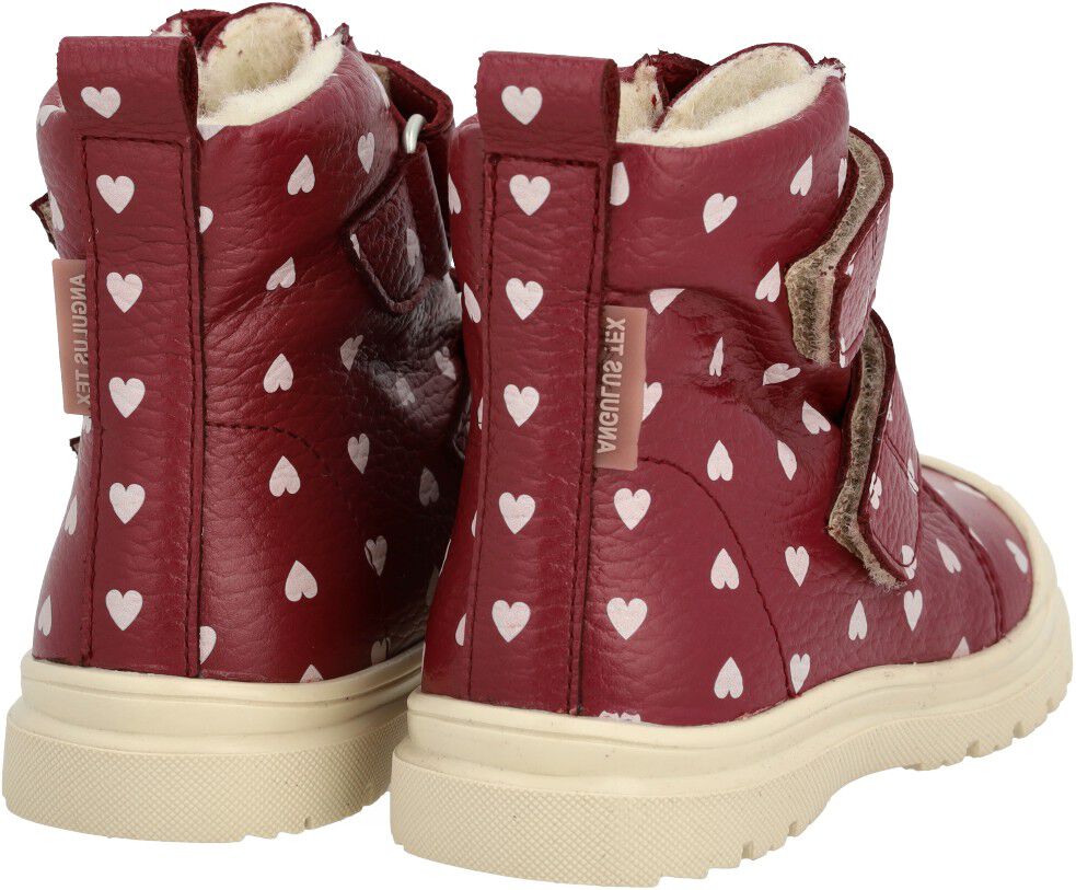 TEX-st&oslash;vle med hjerteprint og uldfo