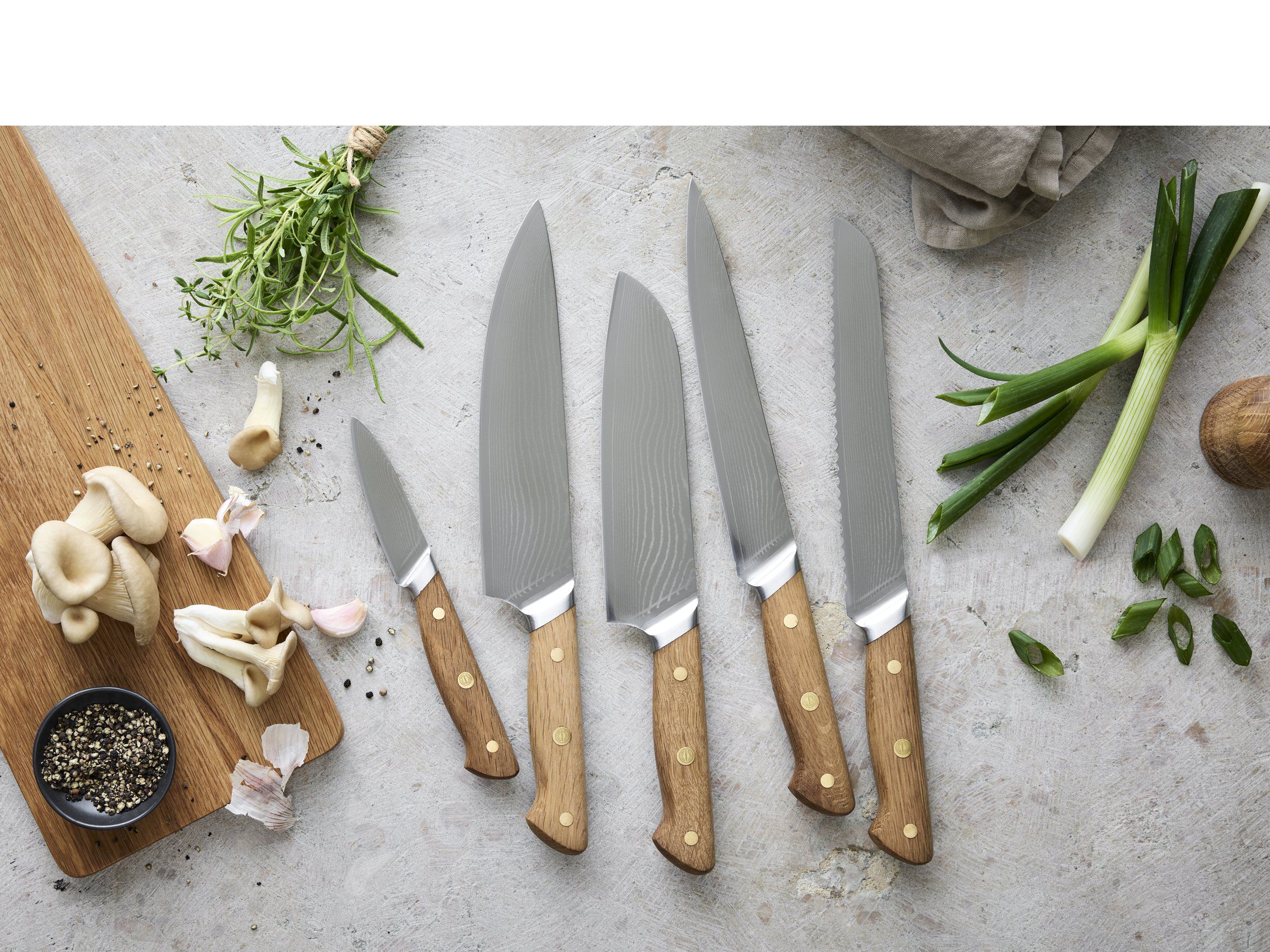 Urtekniv Douron 21 cm Eg/Damaskusst&aring;l
