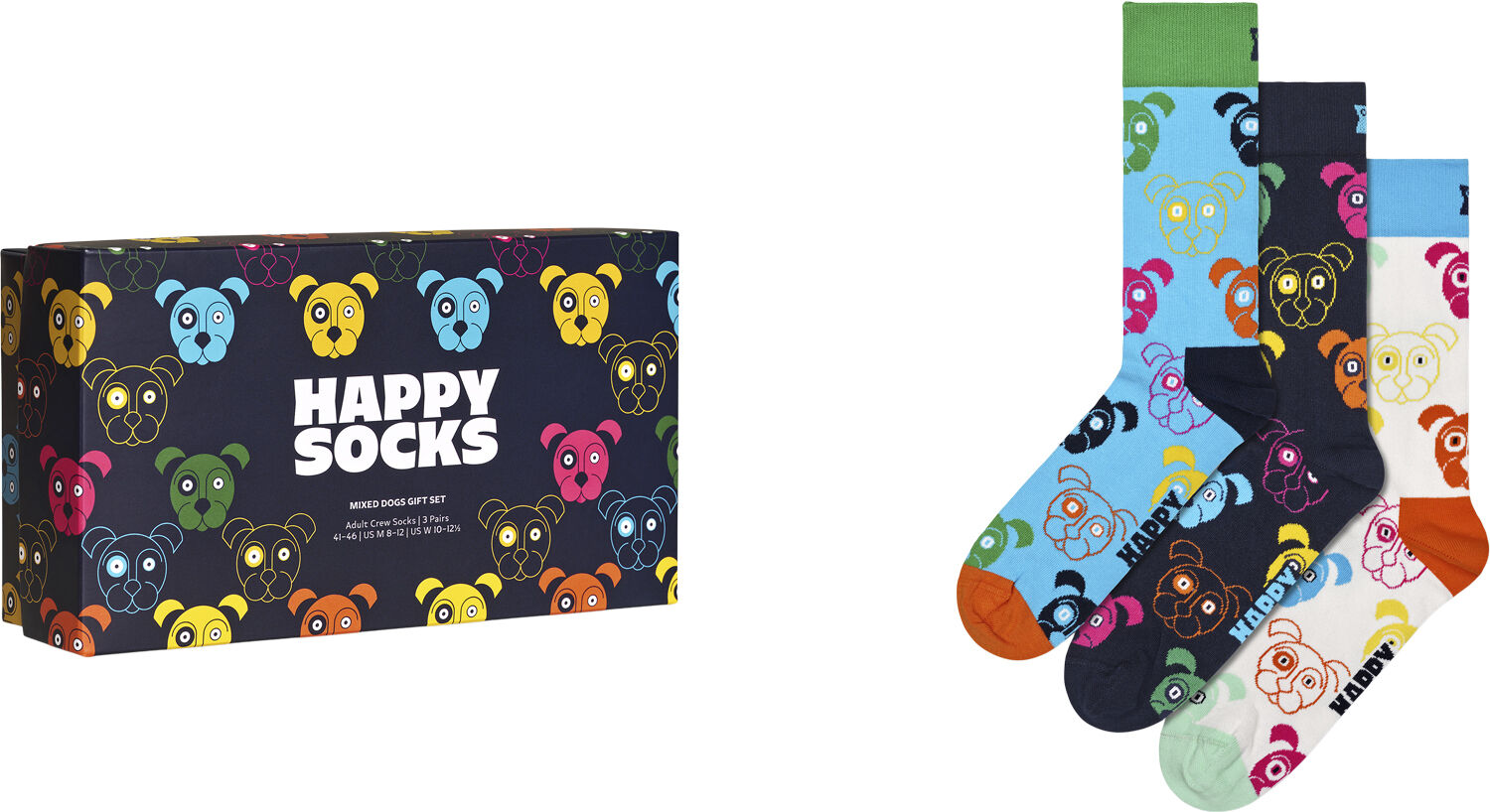3-Pack Mixed Dog Socks Gift Set