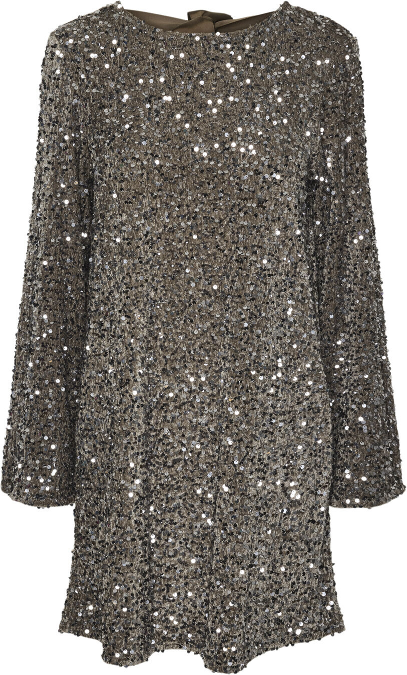 PCKAM LS DEEP BACK BOW DRESS BC