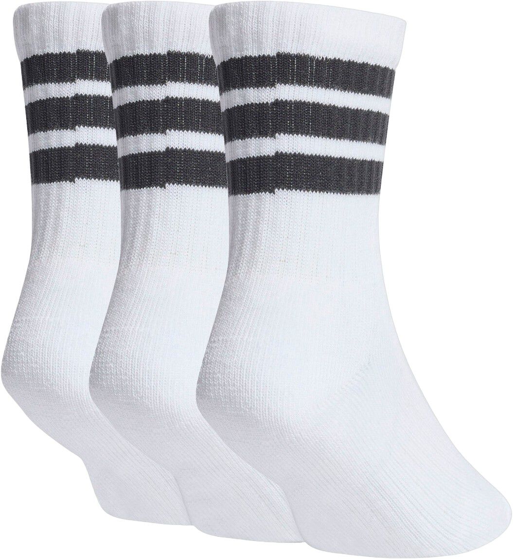 Kids 3-Stripes Cushioned Crew Str&oslash;mper 3 pak