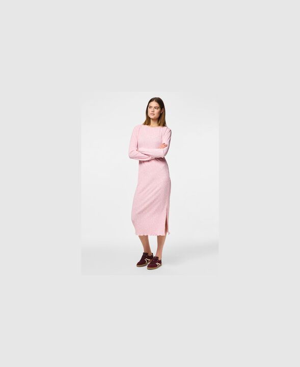 PCFLORA LS MIDI DRESS JRS BC