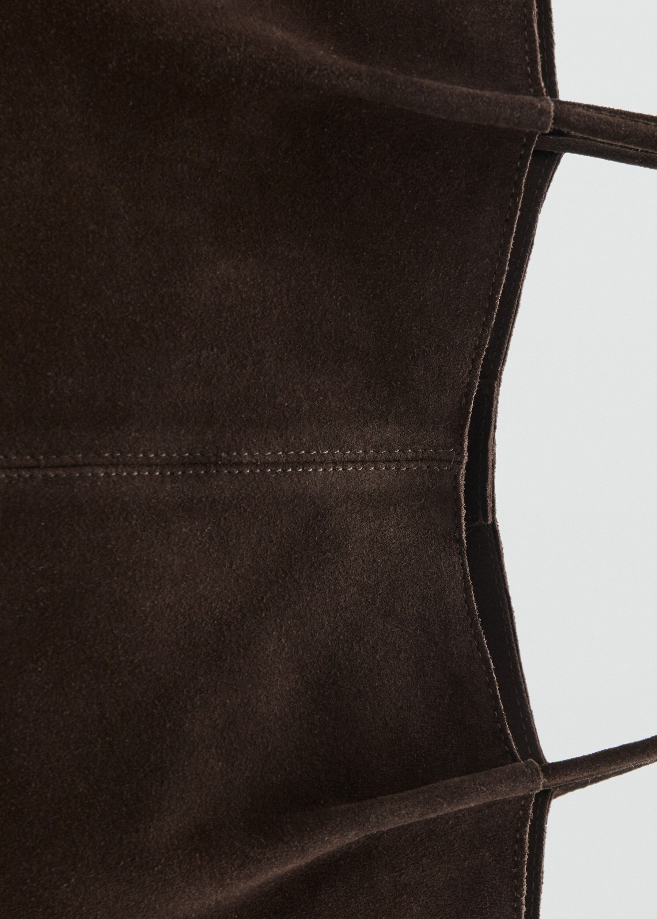 Suede leather shopper bag