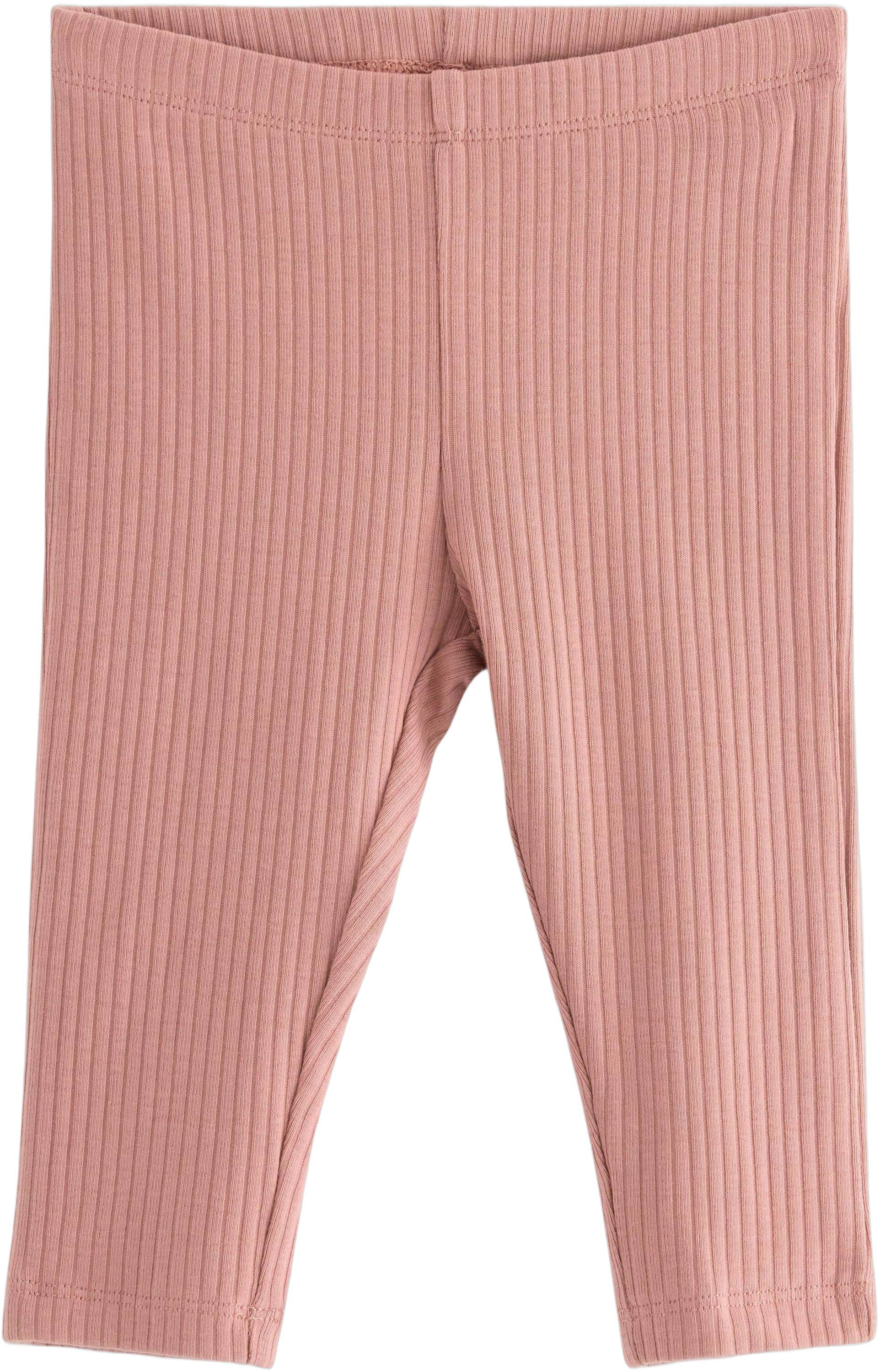 Mjuka ribbade bomullsleggings med r