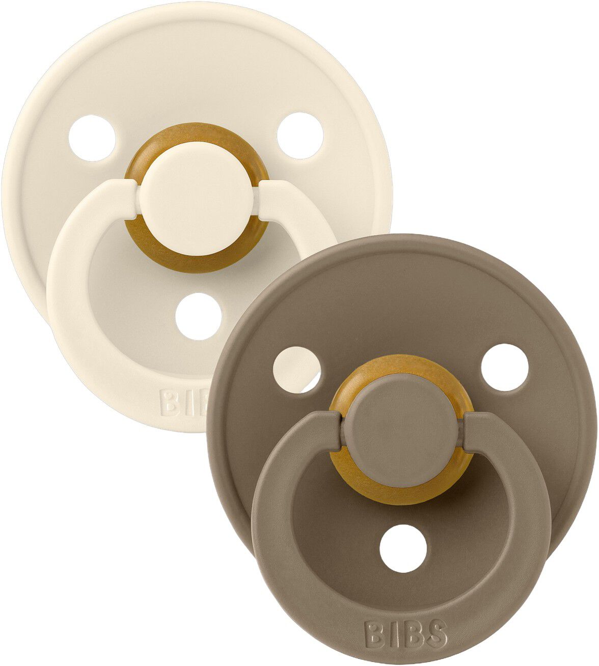 BIBS Colour 2 PACK Latex Size 2 Ivory/Dark Oak