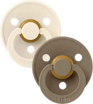 BIBS Colour 2 PACK Latex Size 2 Ivory/Dark Oak