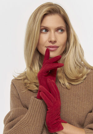 MJM Glove Aida W Sheep Suede Red