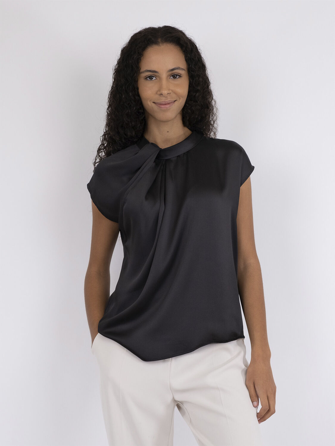 Fleur Drapy Satin Blouse