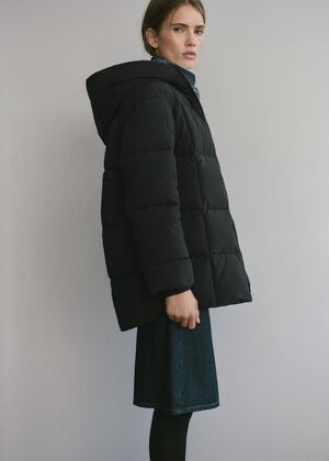 Hood puffer coat