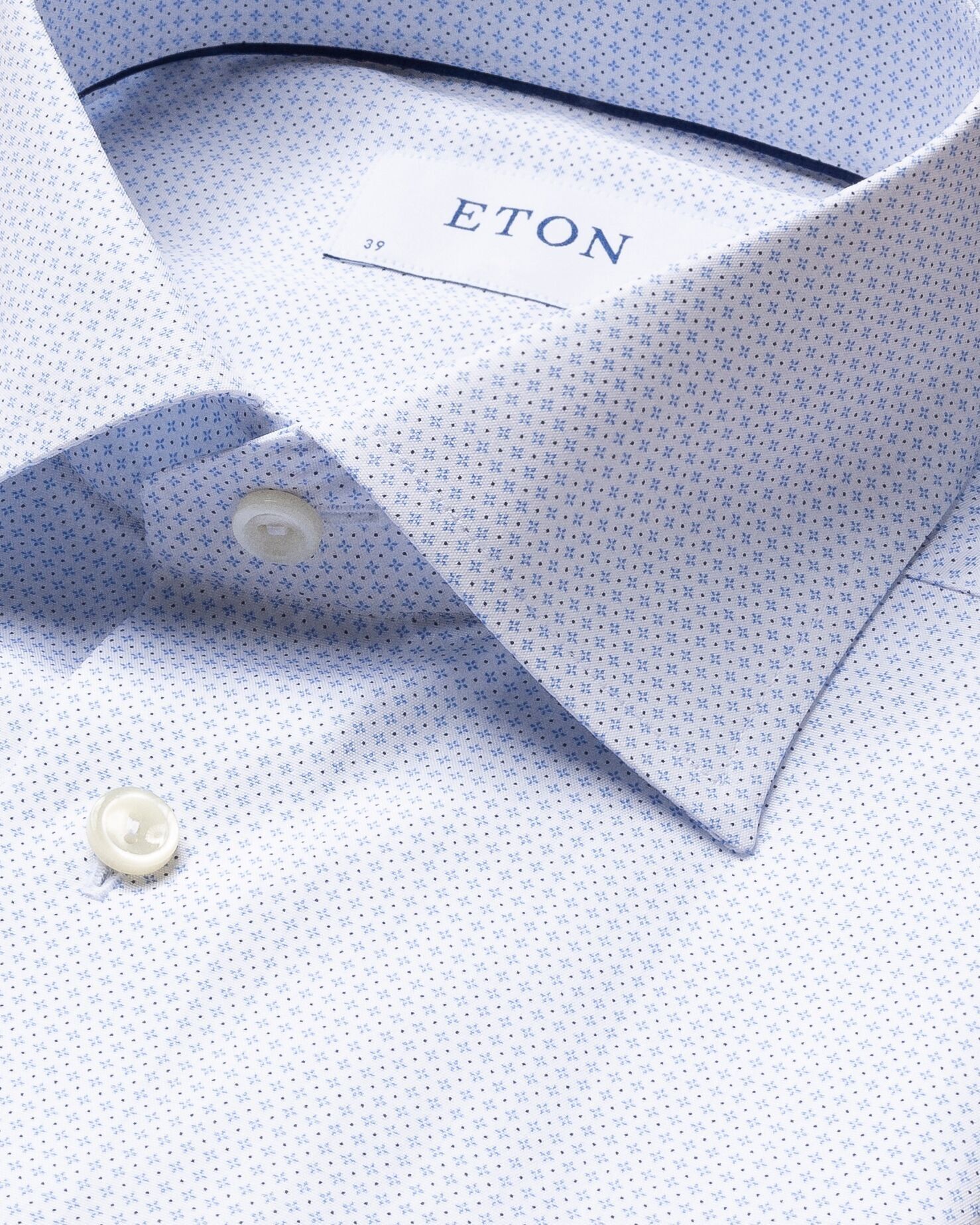 Light Blue Micro Print Shirt - Contemporary Fit