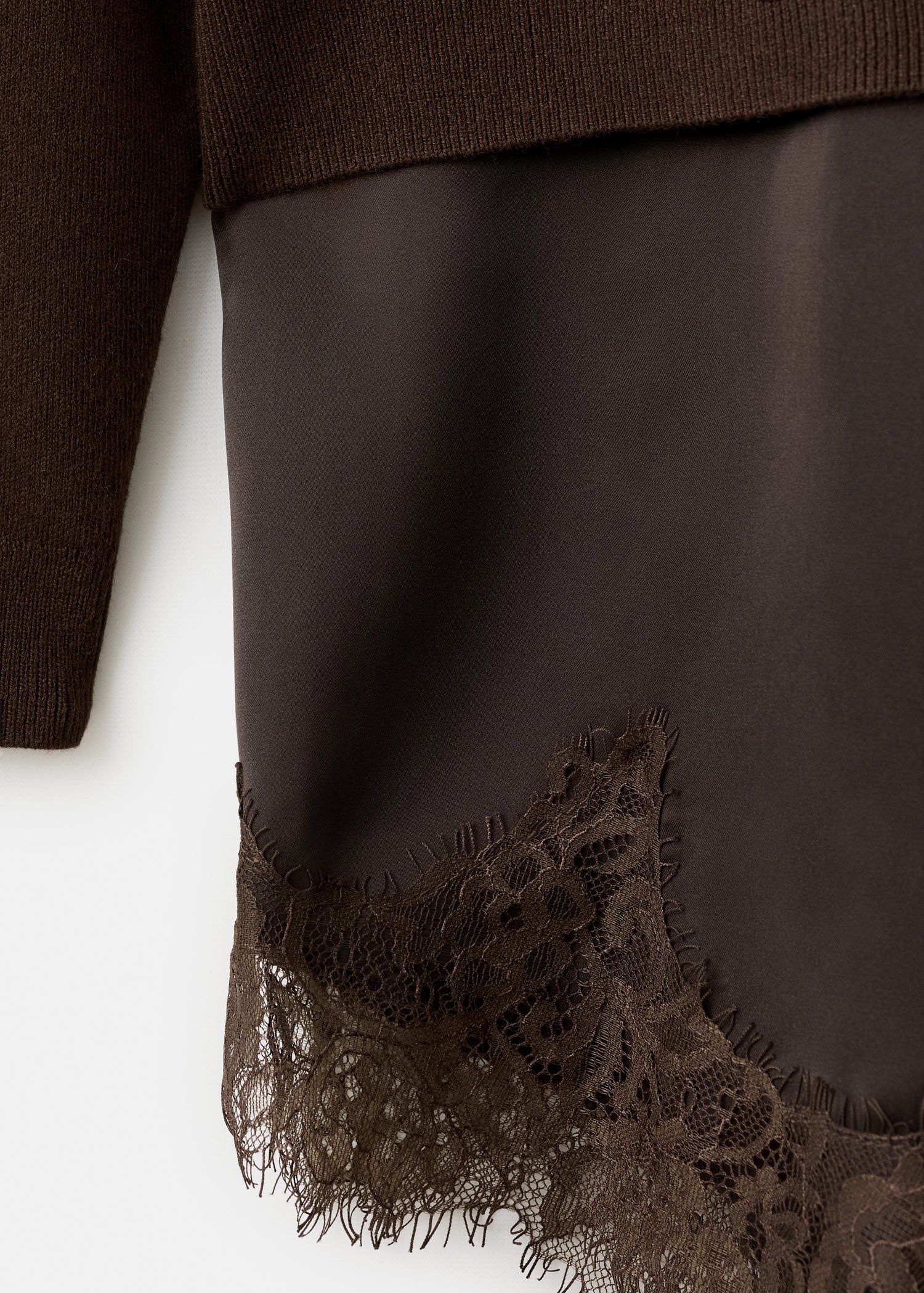 long lace-trimmed sweater