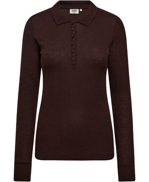 Cilla 12 Langærmede polo strik - 100% Merino uld RWS