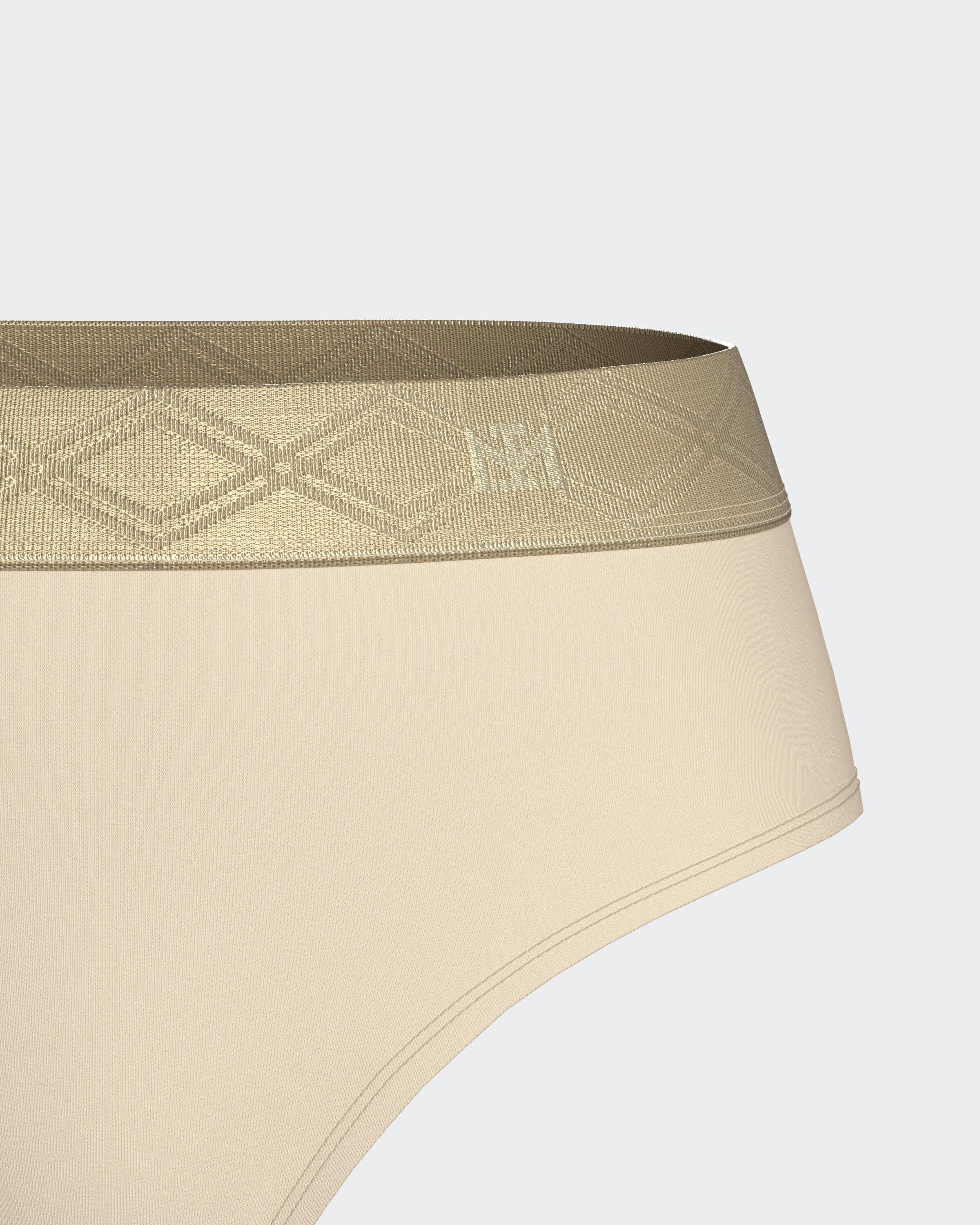 Thong with elastic waistband