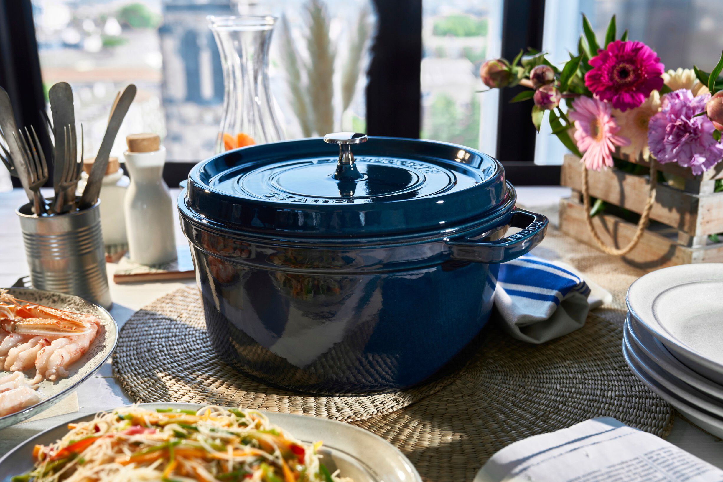 La Cocotte Cocotte 28 cm / 6,75 l, Rund, La-Mer-Turkis-Bl&aring;gr