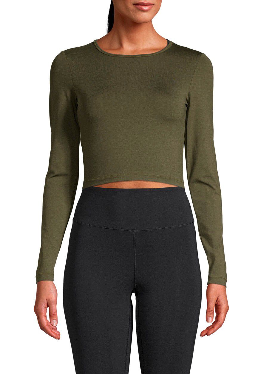 Crop lang&aelig;rmet T-shirt