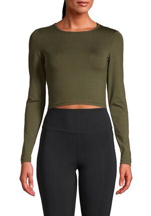 Crop lang&aelig;rmet T-shirt