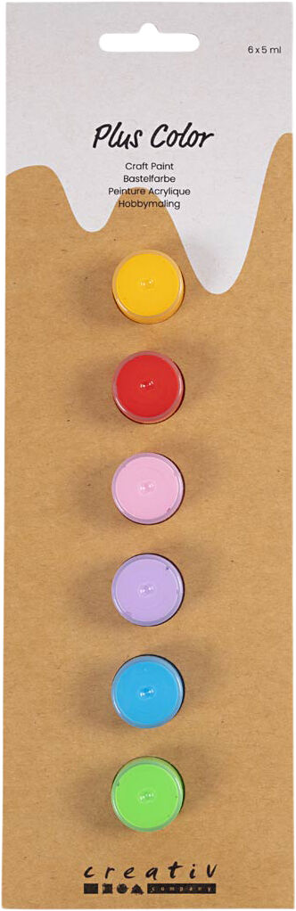 Plus Color Hobbymaling, colorful, 6x5ml.
