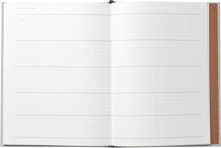 Business Notesbog med dagsplan og mødereferat, lys grå