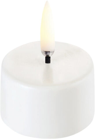 LED tealight premium w/ screw, Nordic White Wax,  Smooth