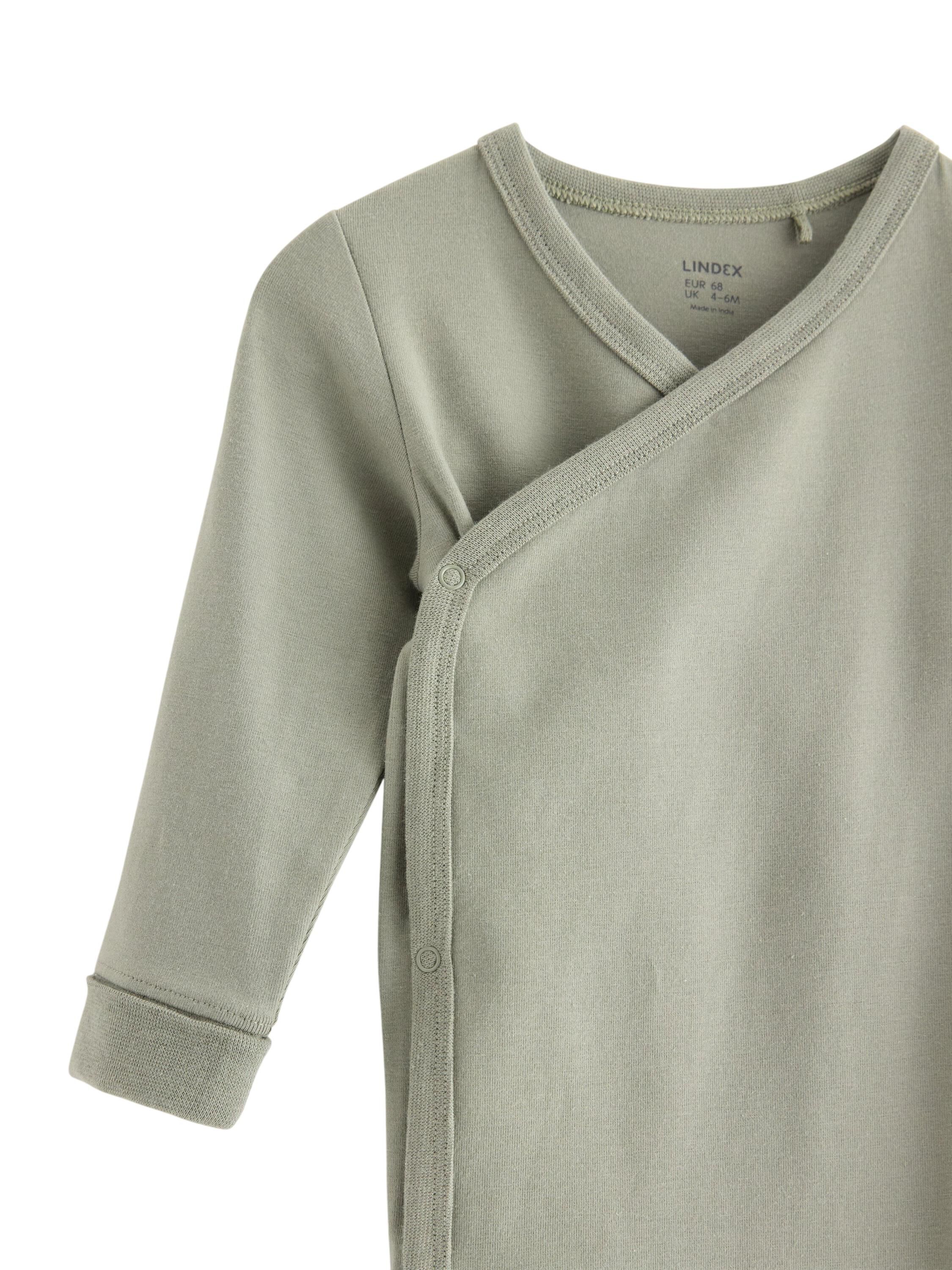 Cotton jersey wrap bodysuit with lo