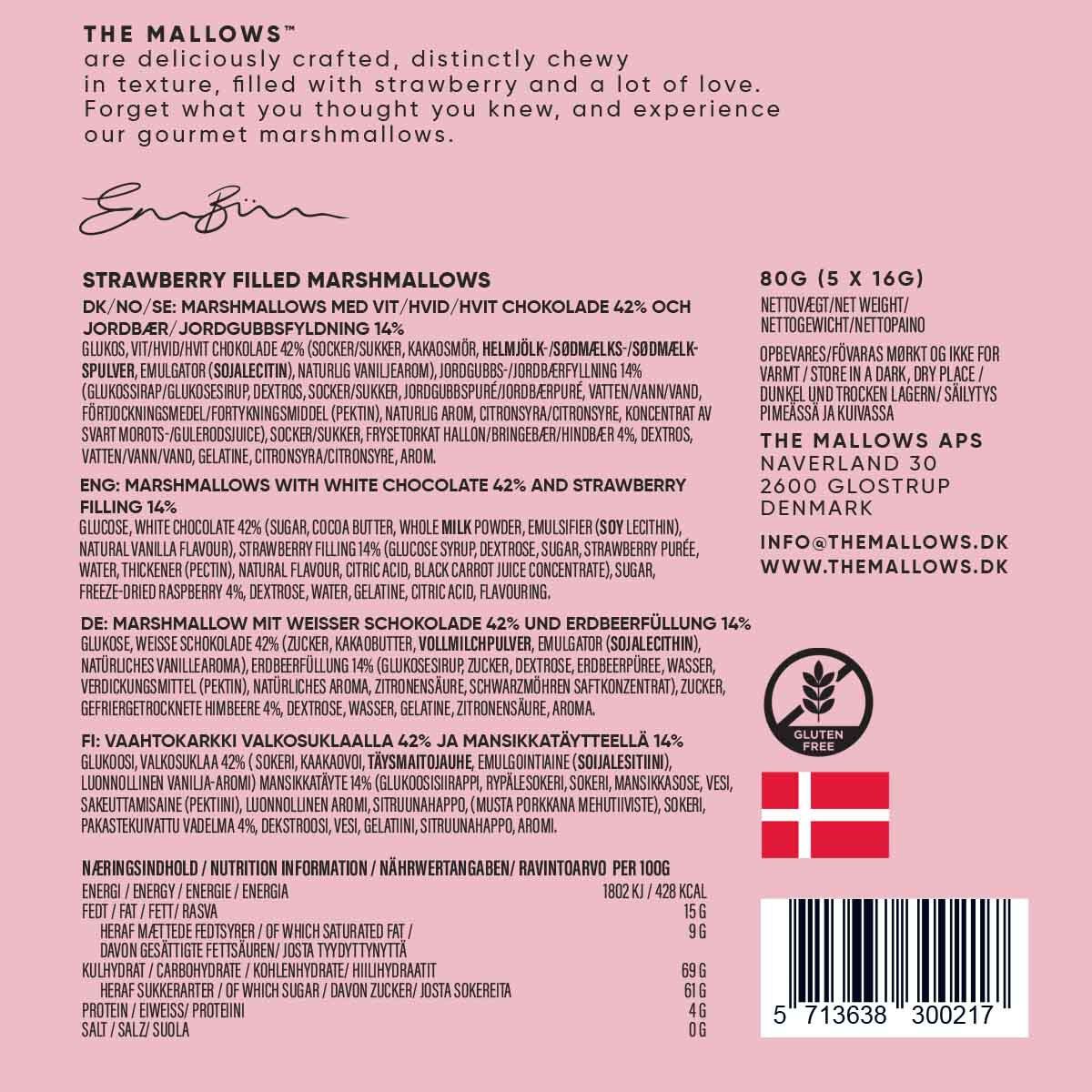 Strawberry Filled Mallows +Rich Raspberry & Belgian White Chocolate