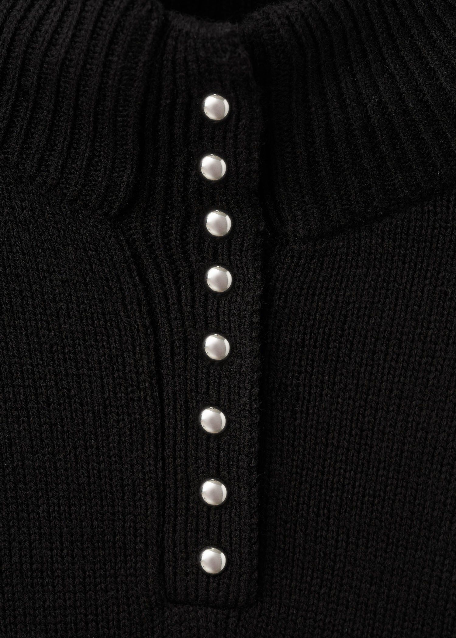 Perkins-neck sweater with button