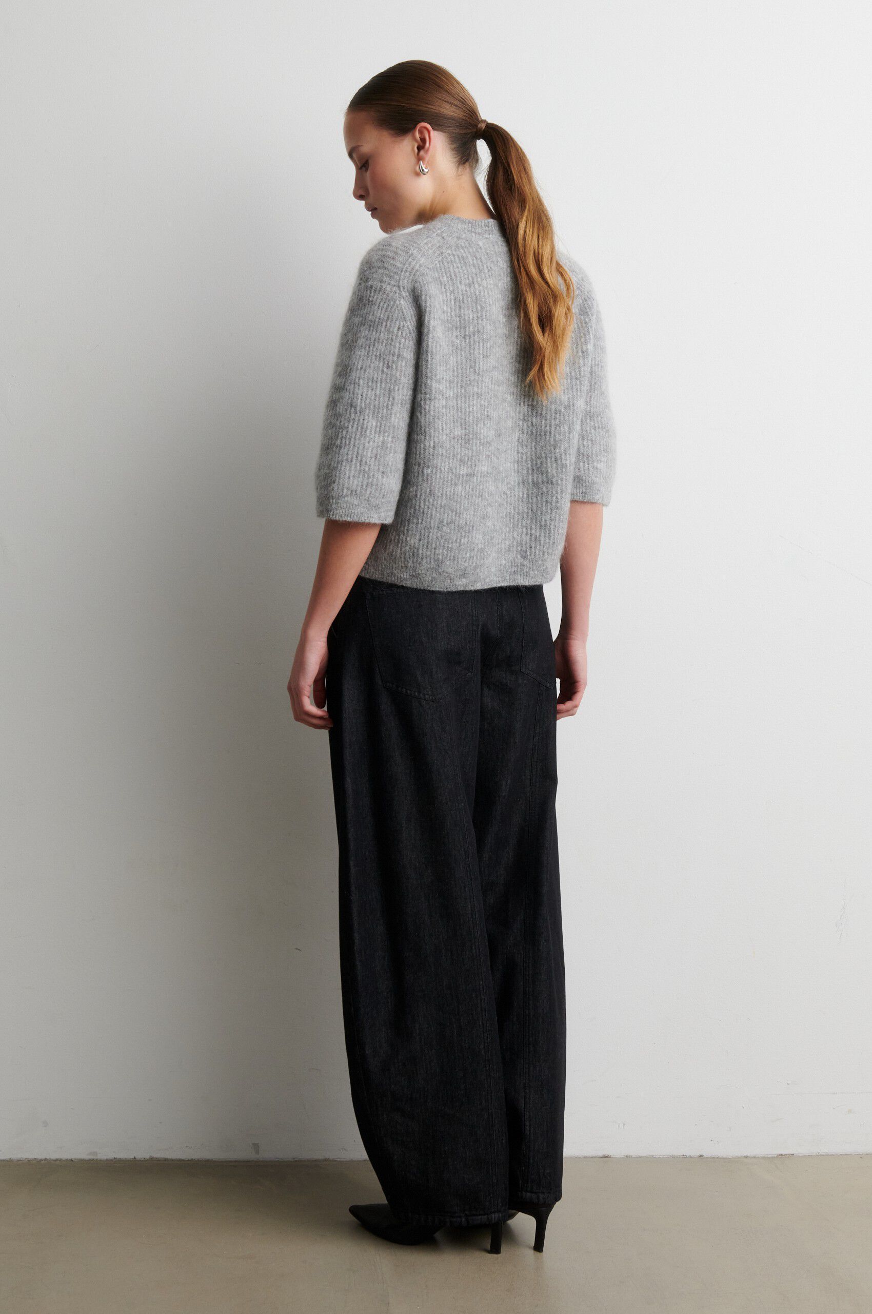 Andrea Mohair Wool Blend Rib Cardigan