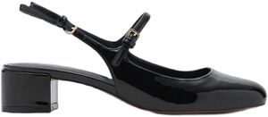 Patent leather-effect block-heel sh