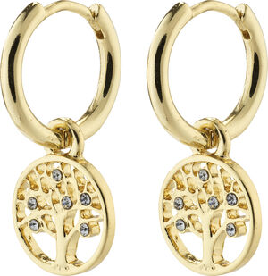 IBEN recycled tree-of-life hoop earrings gold-plated