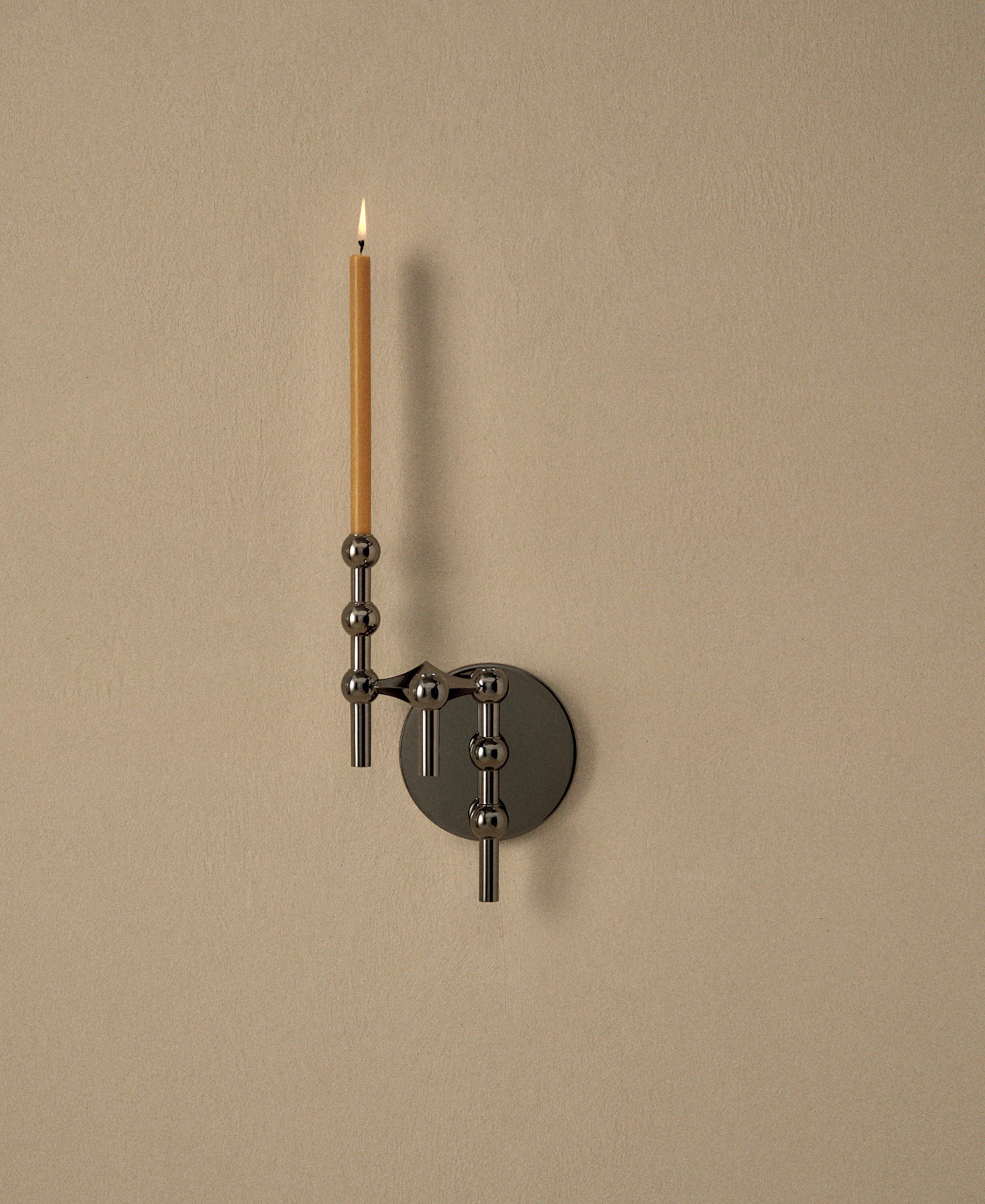 STOFF Nagel&reg; 3-pak lysestage sort krom