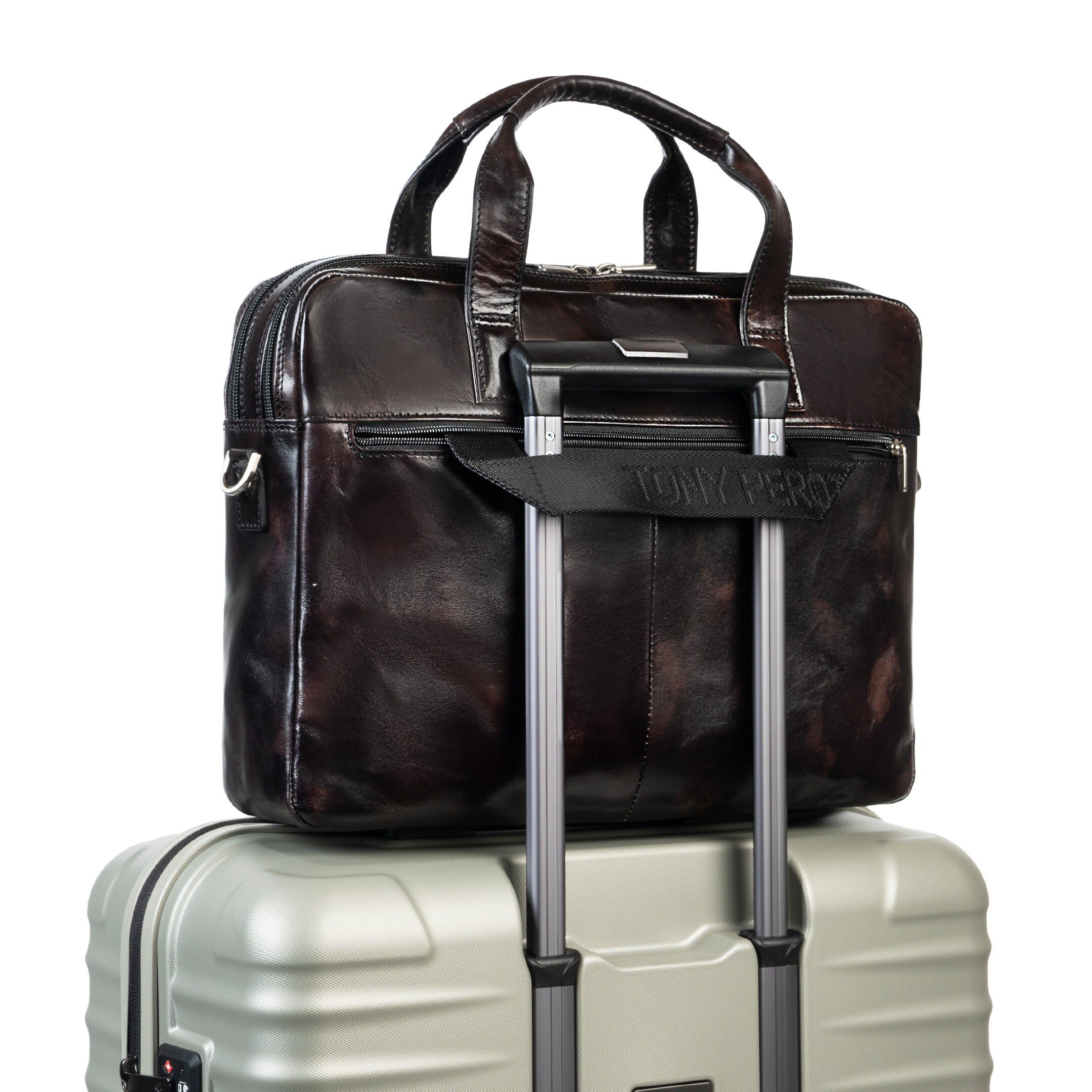 2 compartment Laptop briefcase van Gogh