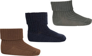 Wool rib baby socks 3 pack